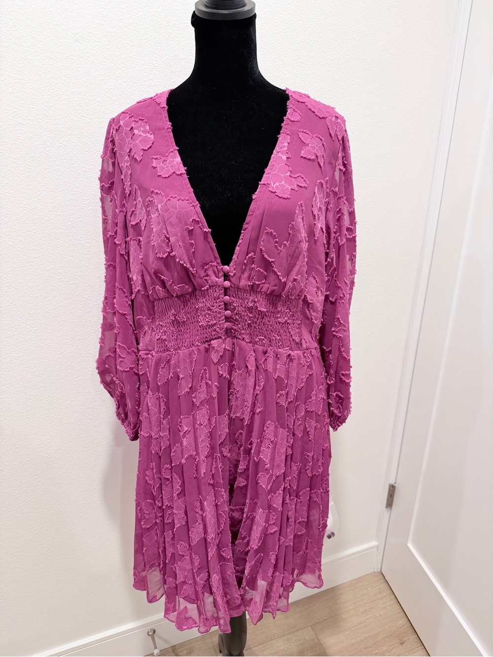 ASOS Fuchsia Textured Button-Front Dress - Picture 11 of 11